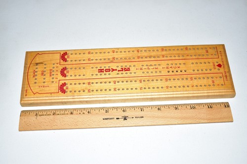Hoyle Stancraft Wood Vintage Cribbage Board Continuous Track No. 5063 - Picture 6 of 6
