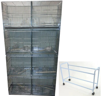 MCAGE Large NO RUST Galvanized CAMBO-4 of Bird Canary Breeding Breeder Cages W/Stand