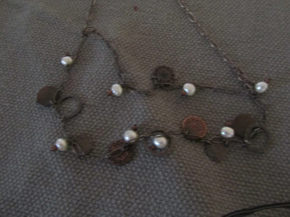 Collar y pendientes Silpada de plata esterlina perlas de agua dulce monedas de cobre Foto 4 de 4