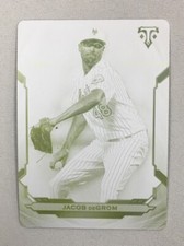 Jacob DeGrom 2019 Topps Triple Threads Yellow Printing Plate 1/1 TEXAS RANGERS