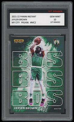 JAYLEN BROWN 2021-22 PANINI INSTANT MY CITY 1ST GRADED 10 CARD