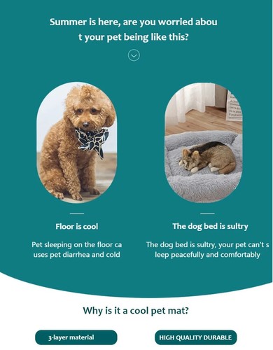 XXL Cooling Dog Mat 60"x40" - Self-Cooling Pad for Giant Breeds, Gel-Free - Picture 10 of 27
