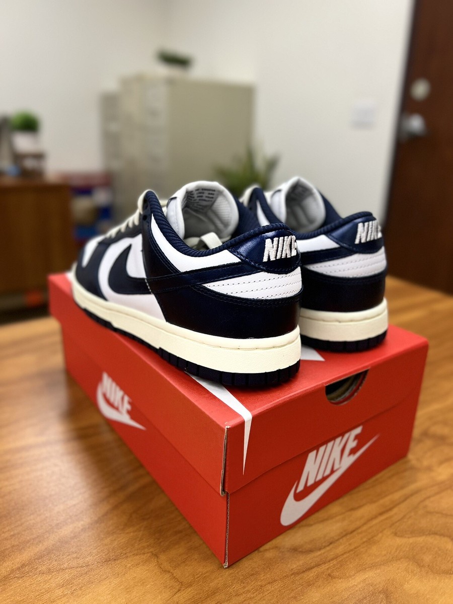 Nike Dunk Low Midnight Navy And White Women Size 7 #FN7197-100