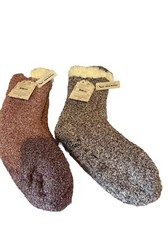 2 Pair Of The Original Muk Luks Socks Women s Size S 6-8 With No Slip Bottom