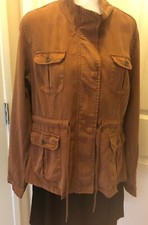 Nwt Grace Lace Brown Safari Jacket. Size S. Adjustable Long Sleeves. Pockets.