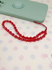 Red Suncatcher Glass Crystal Beaded Phone Lanyard, Camera Strap, Gift Idea