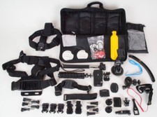 GoPro Accessory Kit In Travel Case Body Mounts Grips Great Stuff Over 50 Pieces 