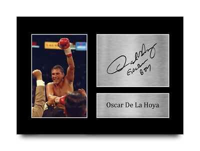 Oscar de la Hoya signed vorgedruckt Autogramm A4 Foto Geschenk für einen Boxfan