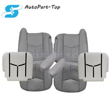 2003-2006 Fits Cadillac Escalade Front Perforated Seat Cover / Foam Cushion Gray