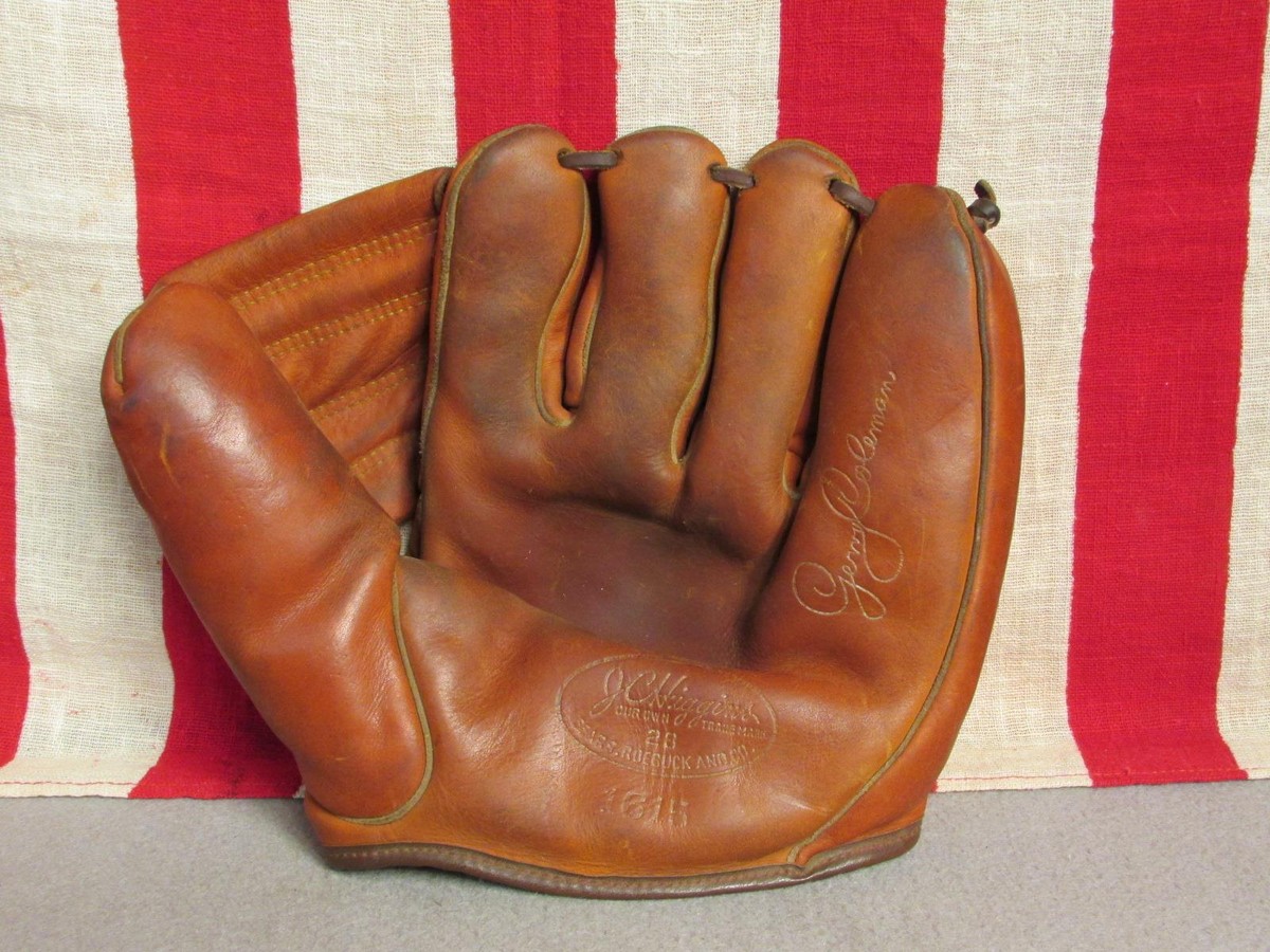 Vintage 1950s J.C. Higgins Leather Baseball Glove Fielders Mitt