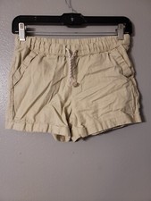 Wonder Nation Beige Roll Hem Girls Khaki Shorts Size L READ