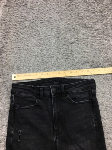 American Eagle Super Hi Rise Jegging Crop Jeans Womens Size 6 Black Denim - Picture 7 of 14