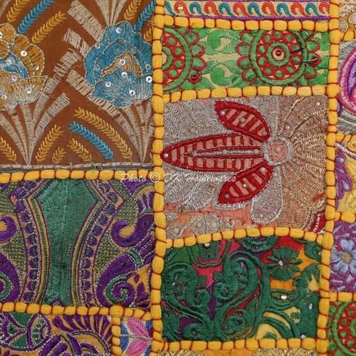 Cubierta de cojín de colección cubierta de sofá indio étnico decorativo bohemio decoración del hogar - Imagen 5 de 6