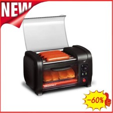 Elite Gourmet EHD-051B New Cuisine  Hot Dog Roller and Toaster Oven, Black