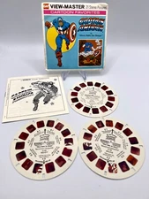 VTG Marvel CAPTAIN AMERICA View-Master GAF Cartoon Fav Set 3 Reels PLEASE READ