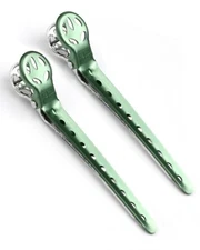 YS Park Professional Salon Hair Sectioning L-Clips GREEN - Pack of TWO