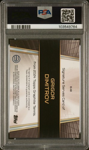 2024 TOPPS GRAPHITE TENNIS SIGNATURE SERVES GRIGOR DIMITROV AUTO ON CARD PSA 10 - Picture 2 of 2