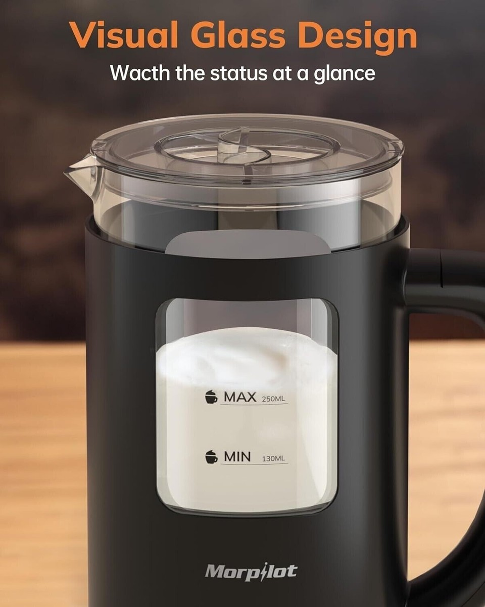 Morpilot Espumador de Leche Eléctrico 6 en 1, Milk Frother 350 ml para Leche Caliente y