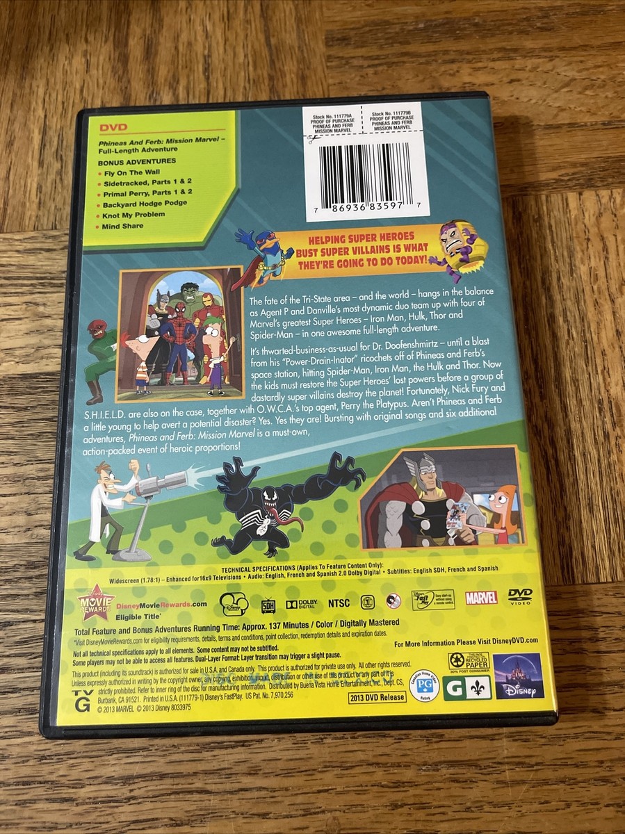 Phineas And Ferb Mission Marvel DVD 786936835977| eBay
