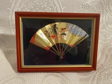 Quadro Ventaglio vintage giapponese decorativo in miniatura,cornice di legno