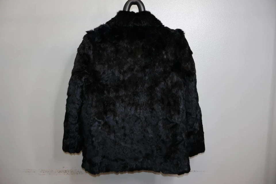 Abrigo de piel de conejo Sergio Valente vintage negro hecho en Hong Kong L Foto 2 de 4
