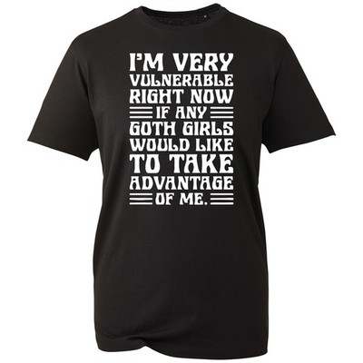 T-Shirt I'm Very Vulnerable Herren Emo Alt Goth Ästhetisch Spruch Tee Lustig Geschenk