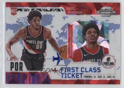 2023 Contenders Optic Blue Cracked Ice Prizm 4/75 Scoot Henderson Rookie RC 1by8
