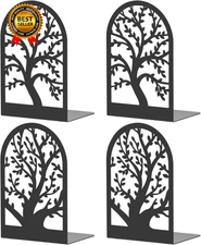 Bookends Black Metal Book Ends Bookends for Shelves Tree Book Stopper Book End