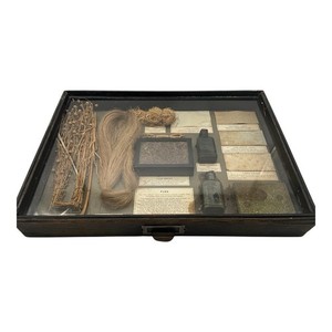 Antique Shadow Box Diorama Drawer FLAX Product Samples Philadelphia Museum