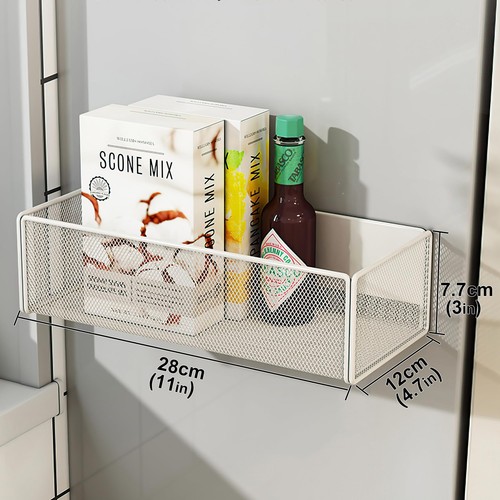 Magnetic Basket Organizer Holder For Fridge Magnetic Storage Bin Box Containers - Picture 4 of 6