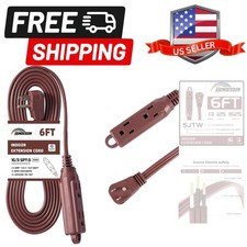 3-Outlets Flat Plug Extension Cord Outlet Extender, Certified, Indoor Extens...