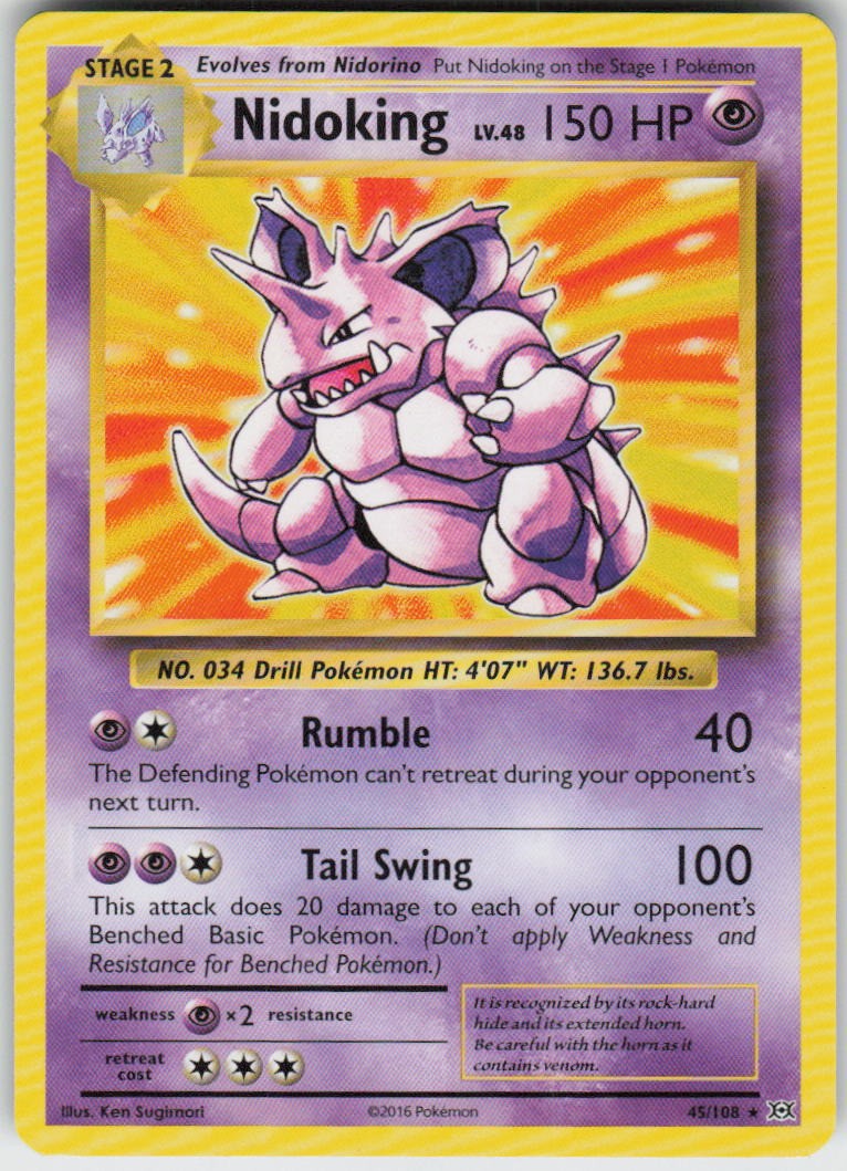NIDOKING 45/108 HOLO EVOLUTIONS POKEMON RARE NM/M