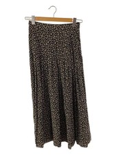 CELINE MIDI PLEATED SKIRT, Hedi IV-era long skirt, size 36, silk, black, all-ove
