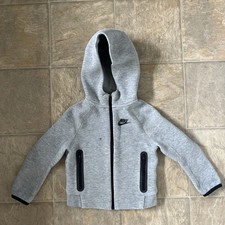 Nike Tech Fleece Full Zip Hoodie Heather Grey Black Kids Toddler 2-3 Years