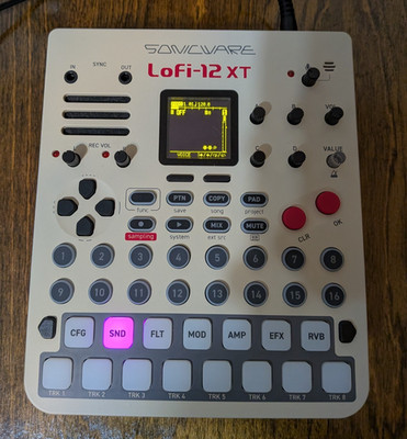 Lofi-12XT Retro 12-bit Sampler - original box, PSU, SD card, side panel holder