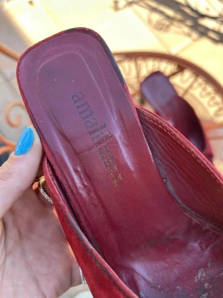 Tacones de gatito vintage MCM rojo con hebilla Amalfi talla 6,5 Foto 2 de 4