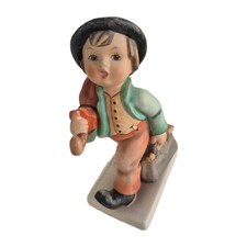 Vintage Goebel M.I. Hummel Figurine Merry Wanderer Boy With Suitcase & Umbrella