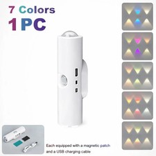 Magnetic RGB LED Night Light Smart Motion sensor USB Rechargeable Ambient Lamp
