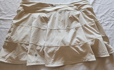 Lululemon Pace Rival Skirt Skort Off White Athletic Tennis Golf Women's Sz 12
