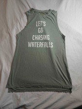 Mumu Mellow Let's Go Chasing Waterfalls Tank Top S Green Graphic Earthy Gorpcore