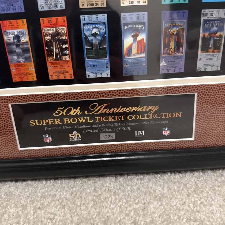 Colección de boletos y medallones del 50 aniversario del Super Bowl NFL Highland como nuevos Foto 3 de 4