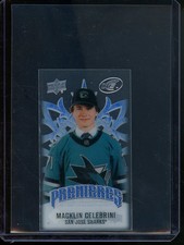 2025 Upper Deck Ice Macklin Celebrini Premieres Mini Rookie Sharks