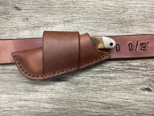 Buffalo Leather Folding Knife Sheath Buck 110 Folding Hunter 5 1/4" Sheath Only 
