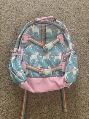Girls Unicorn Rainbow Backpack Small Blue/Pink Zip Adjustable Straps