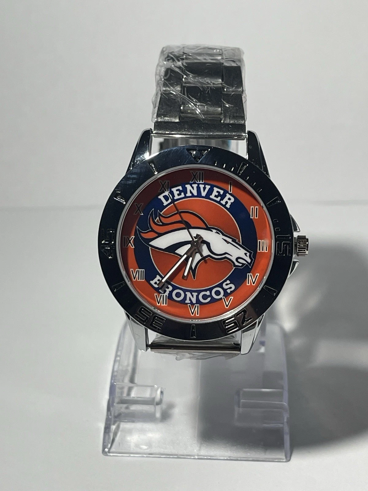 Denver Broncos Football Team Logo Men's Stainless Steel Watch