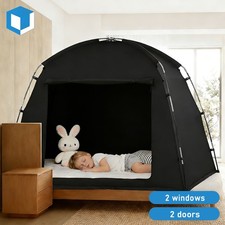 Portable Privacy Bed Tent Twin Full Size Blackout Space Canopy for Kids Adults