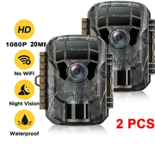 2* 12MP Mini Hunting Trail Camera 1080P Wild Animal Trap IR Night Vision Scout