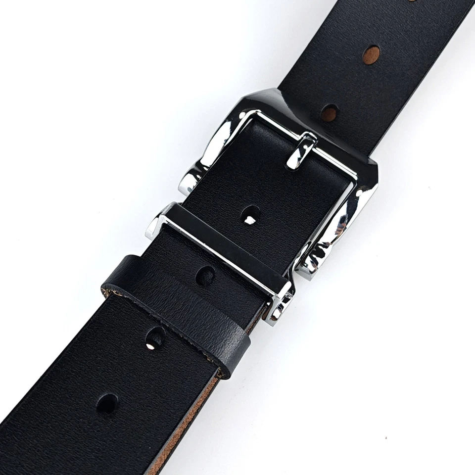 Nuevo 1.5" Cinturón Para Hombre Grano Completo Cuero Genuino Informal Vestido Jeans Cinturones de Rodeo Foto 4 de 4