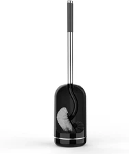 Toilet Brush and Holder Set, Compact Size Curved Toilet Bowl Brush for Bathroom