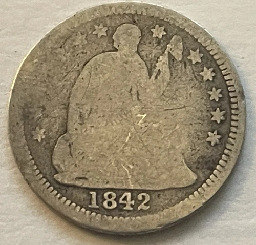 1842 Seated Liberty Half Dime Coin
